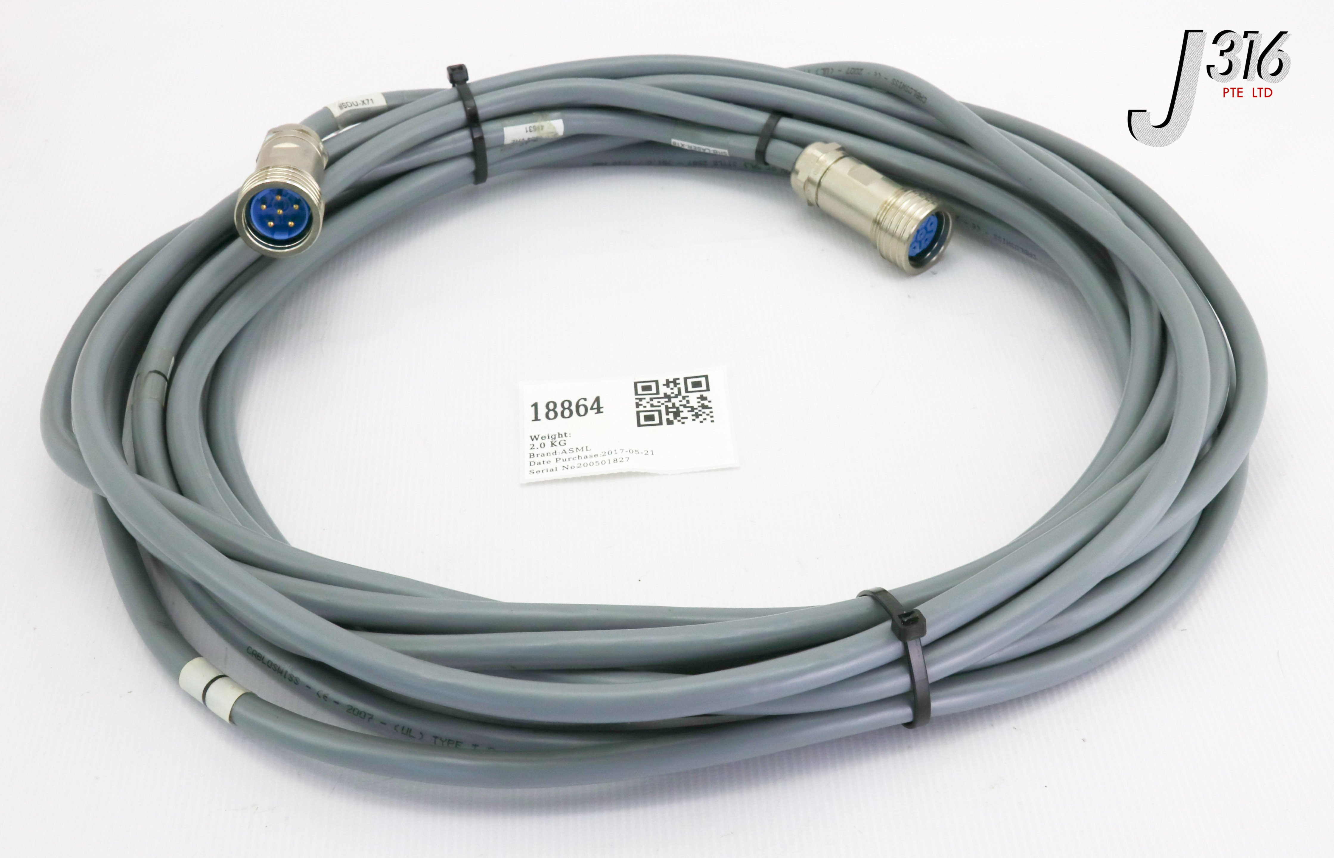 18864 ASML CABLE ASSY, MSDU-X71, SHB-LASER-X18, 11M 4022.472.81821